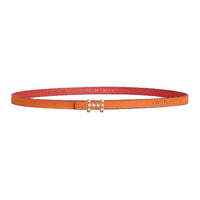 HERMES Calfskin Leather Belts Women's Orange/Rose Width 1.3cm