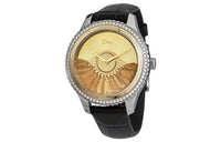 DIOR Wrist Watch Automatic Mechanical Movement Leather Watch Bands 36mm Yellow Watch Dial Unisex