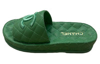 CHANEL Slide Slippers Women's Green