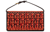 DIOR Satin Eveningwear Handbag Women's Coral Red