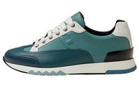 HERMES Abrasion Resistant Low Top Casual Shoes Men's Green Blue