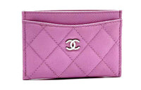 CHANEL 23P SS Cow Leather Coin Purse, Card Holder Women's Pink