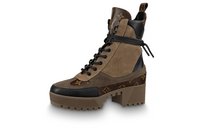 LOUIS VUITTON Laureate Ankle Boots Women's Brown