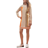 HERMES Long-Sleeved Dresses Women's Khaki