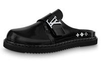 LOUIS VUITTON Easy Metal Closed Toe Slippers Men's Black