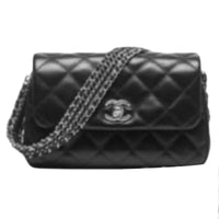 CHANEL Leather Shoulder Bag Mini Women's Black