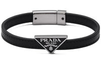 PRADA Leather Bangles Men's Black