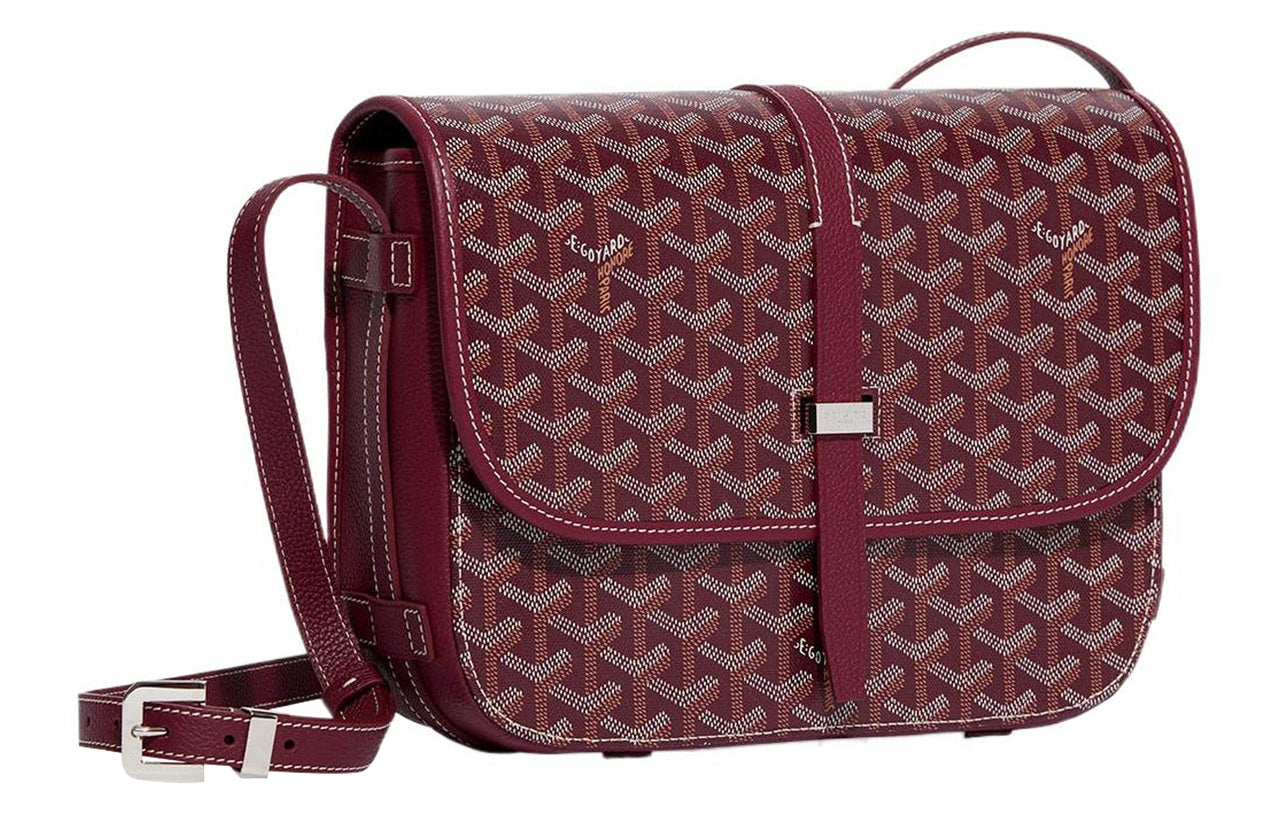 GOYARD Belvédère Canvas With Leather Crossbody Bags Shoulder Bags Unisex Burgundy