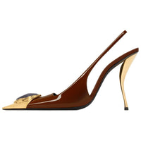 SAINT LAURENT Slim Heel High Heels 11cm Women's Brown