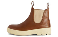 Loro Piana Lakeside Short Chelsea Boots Women's Brown Beige