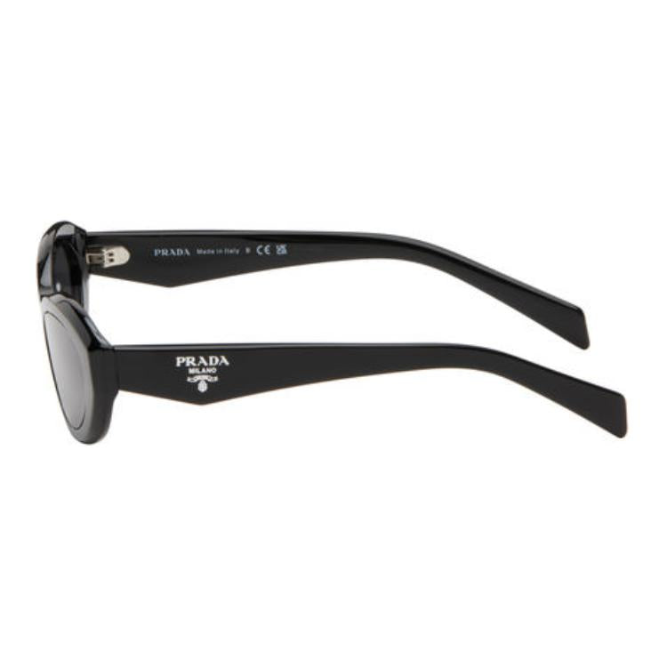 PRADA Acetate Oval Sunglasses Men Black