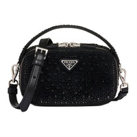 PRADA Satin Handbag Shoulder Bag Crossbody Bag Mini Women's Black