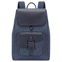 DIOR Cow Leather Backpack Women's Marine Blue