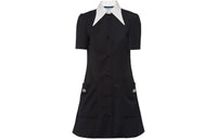 PRADA Contrasting-collar Button-down Minidress