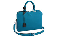 LOUIS VUITTON Grained Taurillon Leather Handbag Shoulder Bag Medium Size Men's Blue