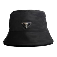 PRADA Recycled Nylon Wool Fur Bucket Hats Women's Black