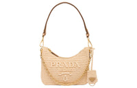 PRADA Re Edition Straw And Wicker Shoulder Bag Women's Tan/Natural