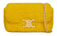 CELINE Triumph Gate Triomphe Wool Shoulder Bag Women's Yellow