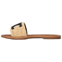 CELINE Slip Resistant Slide Slippers Women's Beige Black