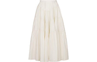 DIOR Flared Mid-Length Skirt Casual Short Skirts Women's Ecru