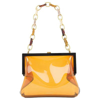 SAINT LAURENT PVC Shoulder Bag Women's Yellow