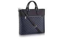 LOUIS VUITTON Canvas Handbag Large Size Men's Blue