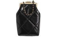 CHANEL Shiny Vintage Lambskin Handheld Shoulder Bag Crossbody Bag Women's Black