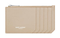 SAINT LAURENT PARIS Calfskin Card Holder Regular Men's Beige