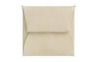HERMES Bastia Cow Leather Wallet Women's Sesame-Colored