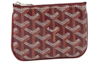 GOYARD Canvas With Calfskin Key Pouch Nano Unisex Burgundy