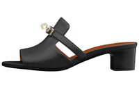 HERMES Quick Dry Slide Slippers Women's Black Brown