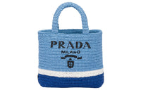 PRADA Raffia Handbag Trumpets Women's Sky Blue/Blue