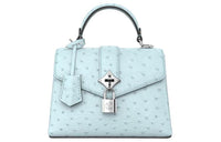 LOUIS VUITTON Rose Des Vents Ostrich Leather Wind Rose Handbag Mini Women's Light Blue