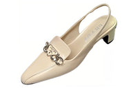 PRADA Chunky Heel High Heels 4.5cm Women's Beige