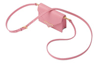 PRADA Cow Leather One Shoulder Crossbody Card Holder Women's Petal Pink