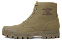 CELINE Short Mid Calf Martin Boot Men's Army Green