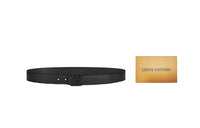 LOUIS VUITTON Classic Logo Smooth Buckle Leather Belts Men's Width: 3.5cm