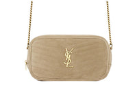 SAINT LAURENT LOU Suede Crossbody Bag Shoulder Bag Women's Matte Gold