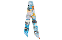 HERMES Silk Scarves Women's Blue