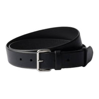 PRADA Calfskin, Metal Leather Belts Men's Black 3.3CM