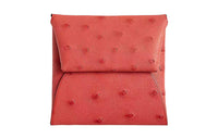 HERMES Bastia Ostrich Leather Coin Purses Wallets Women's 9T Capucine Orange Red