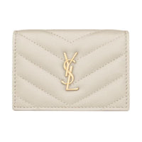 SAINT LAURENT CASSANDRA Lambskin Wallet Small Size Women's White