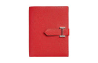 HERMES Bearn Mysore Goat Skin Wallet Women's 0E Rose Texas Texas Pink