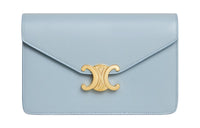 CELINE Calfskin Shoulder Bag, Crossbody Bag, Wallet Women's Light Blue