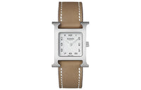 HERMES Heure H Collection Wrist Watch Quartz Movement Genuine Leather Strap White Dial Women's Watch W036709WW00