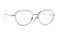 CHANEL Eyeglass Frames Women's Gold