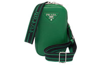 PRADA Leather Shoulder Bag Crossbody Bag Mini Women's Green
