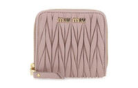 MIU MIU Cow Leather Wallet Women's Pink