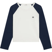 CELINE Triomphe Raglan Sleeve T Shirt Women's White Blue