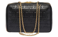 MIU MIU Leather Bowling Bag One Shoulder Handbag Crossbody Bag Women's Black